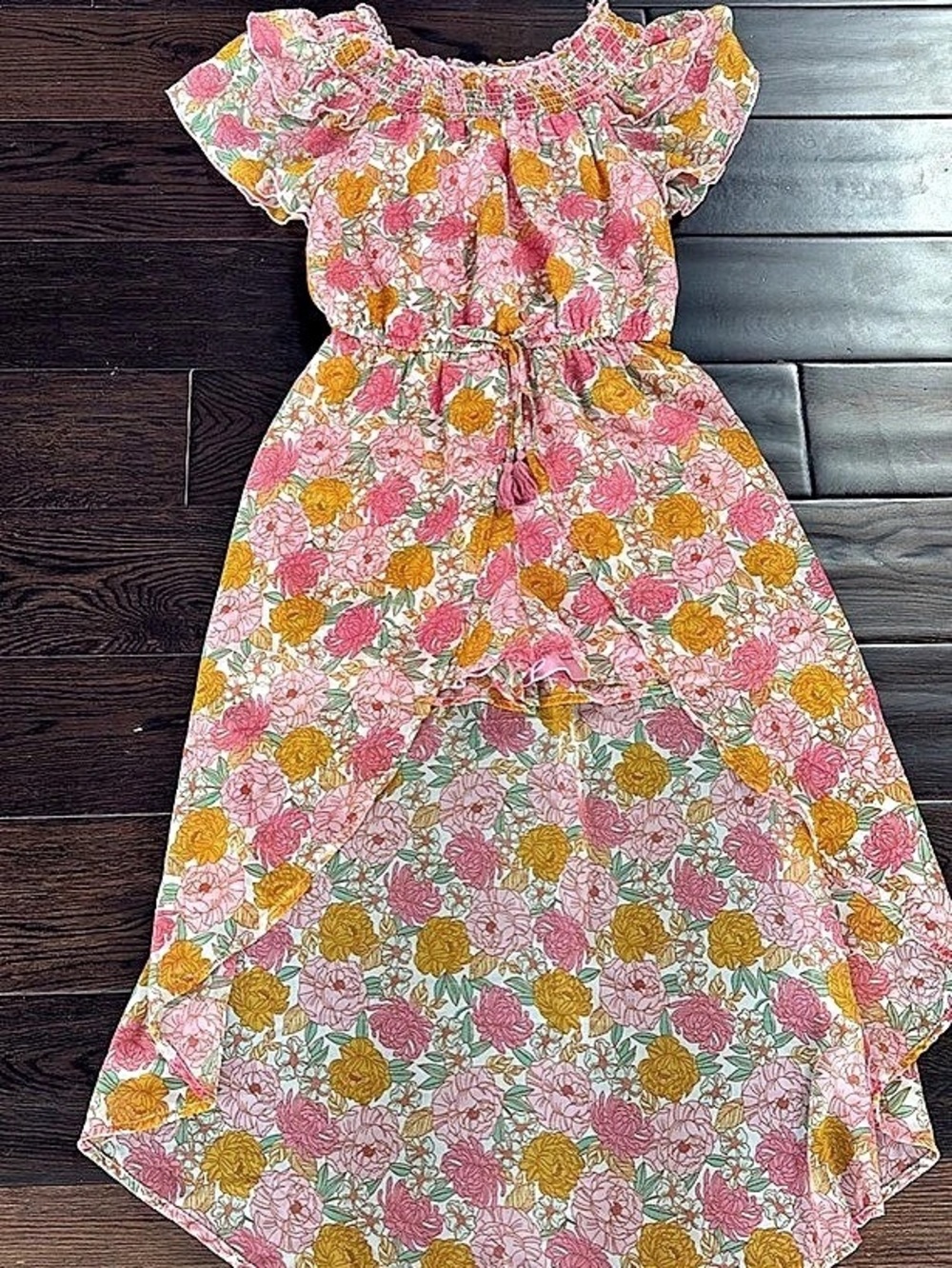 Floral Pink high low Dress girls xl